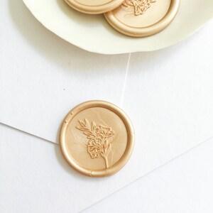 Peonies Self Adhesive Wax Seal, Floral Wax Seal Sticker, Wedding Wax Seal, Pastel Wax Seal Sticker, Premade Wax Seal Sticker, Envelope Seals