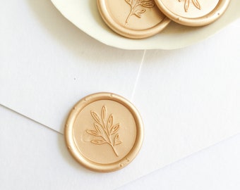 Eucalyptus Wax Seal, Leaves Self Adhesive Wax Seal, Botanical Wax Seal Sticker, Premade Wax Seal