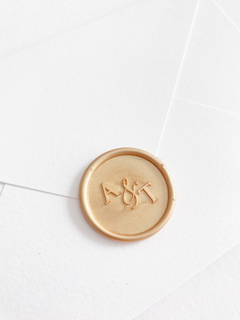 Custom Self Adhesive Wax Seal, Self Adhesive Wax Seals, Personalised Wedding Wax Seal Stickers, Wedding Wax Seal, Initials Wax Seal image 1