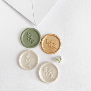 Custom Self Adhesive Wax Seal, Self Adhesive Wax Seals, Personalised Wedding Wax Seal Stickers, Wedding Wax Seal, Initials Wax Seal image 3