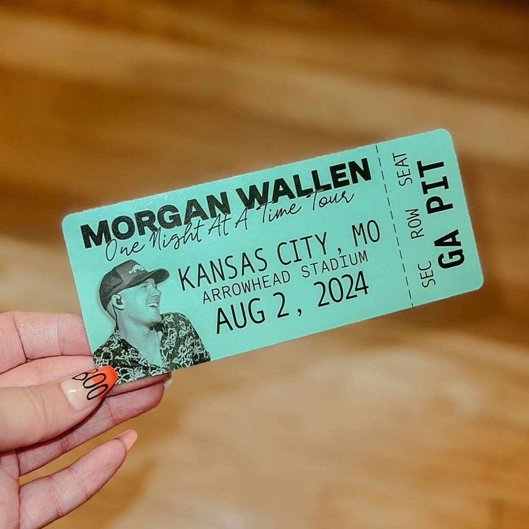 Wallen Concert Ticket Custom 6 Inch One Night at A Time Tour, Printed Laminated Birthday