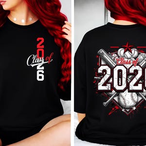 Class of 2026 PNG DTF Sublimation File Senior Baseball Shirt Design