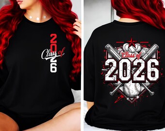 Class of 2026 PNG DTF Sublimatiebestand Senior Baseball Shirt Ontwerp