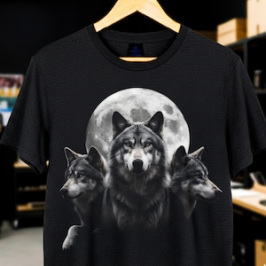 Wolf Halftone PNG Vintage Moon Wolf 90s Grunge Wildlife Art Digital Download
