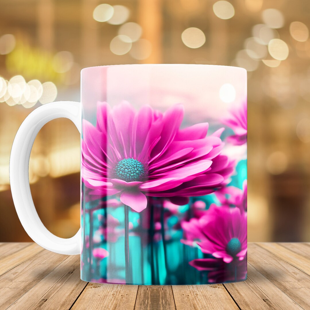 Floral Mug Design for Sublimationroses Mug Wrap Template Mug Etsy