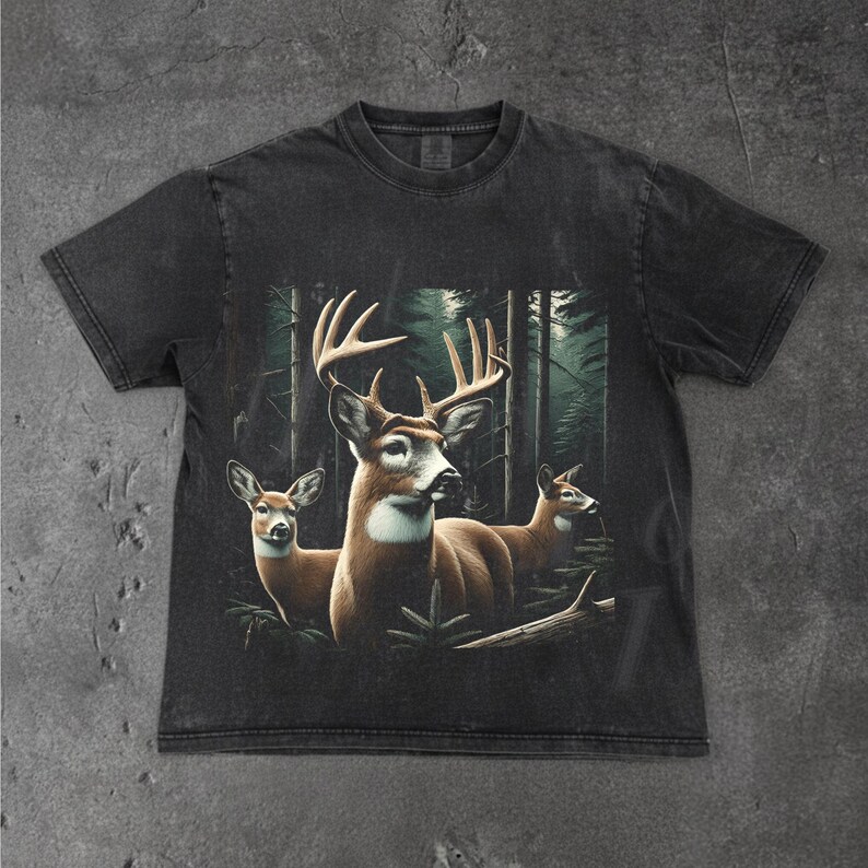 PNG de reno vintage, gráfico de ciervo grunge retro descolorido, diseño de transferencia DTF, diseño de streetwear de naturaleza, descarga digital de los años 2000 Y2K imagen 3