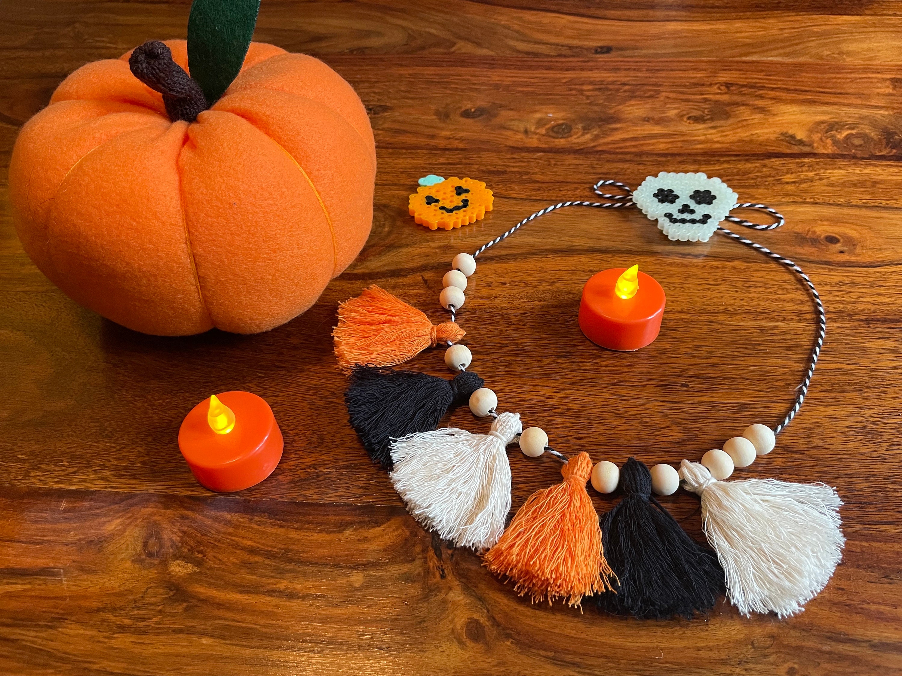 tassel garland Halloween♡ Amazon.com: Black-White Orange Halloween Party-Decorations Tassel