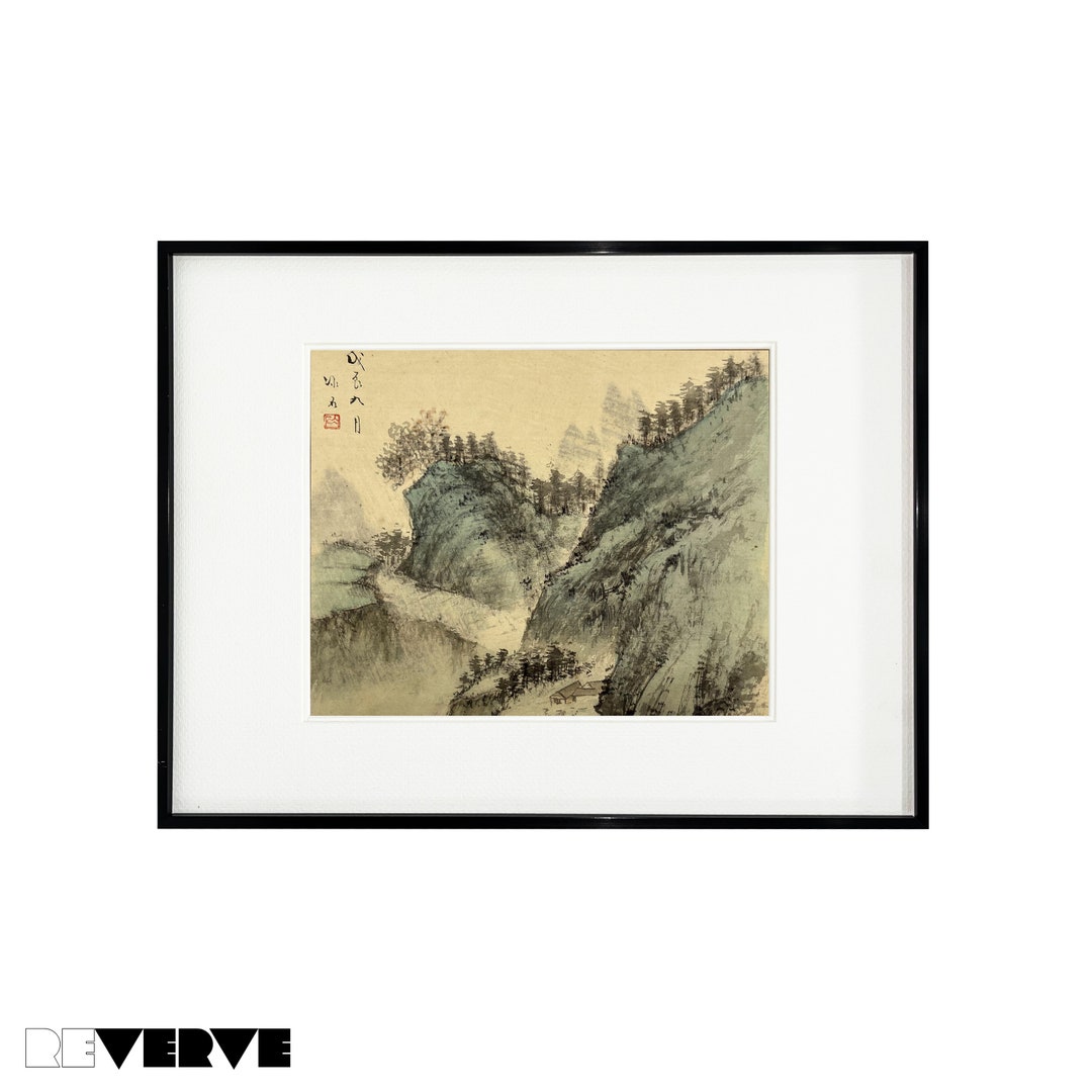 Asian Silk Painting Art Vintage Wall Decor Oriental Etsy