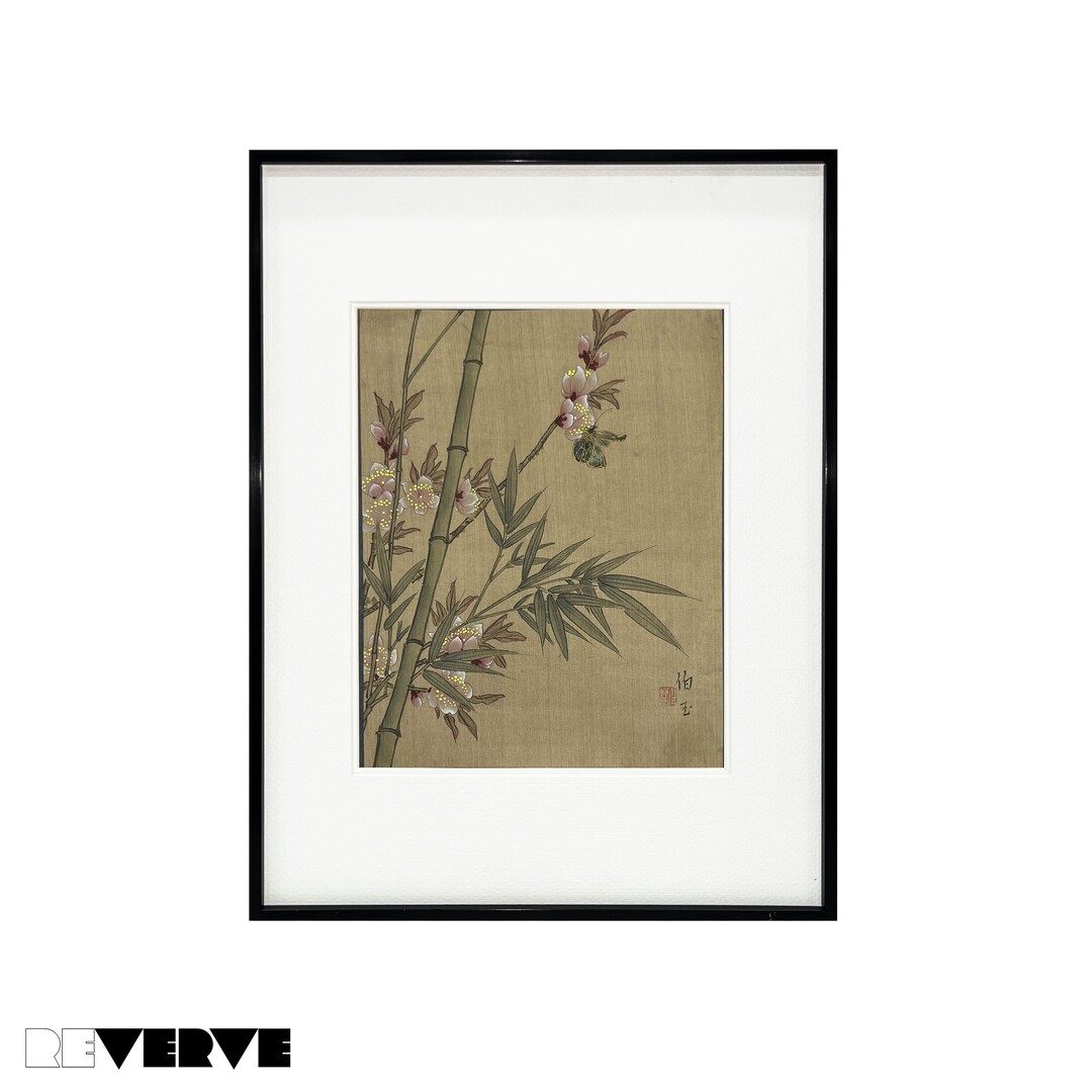 Asian Silk Painting Art Vintage Oriental Watercolor on Silk Etsy