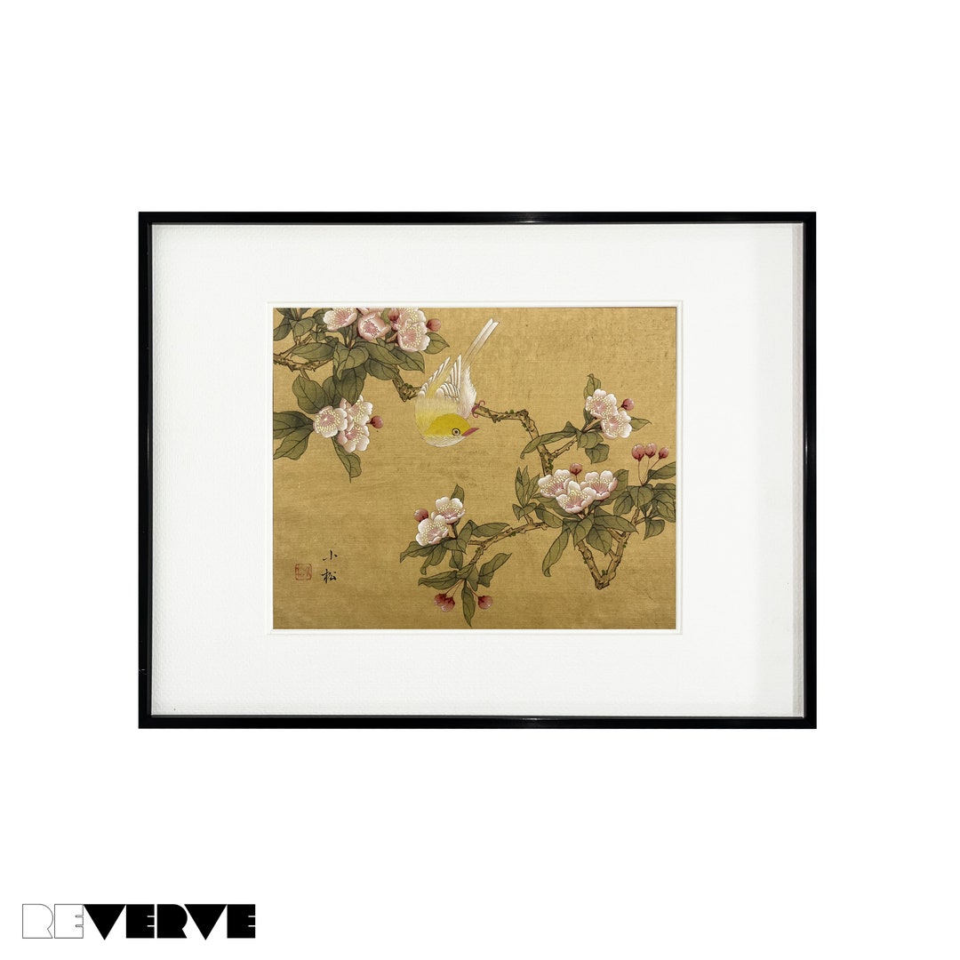 Asian Silk Painting Art Vintage Oriental Watercolor on Silk Etsy