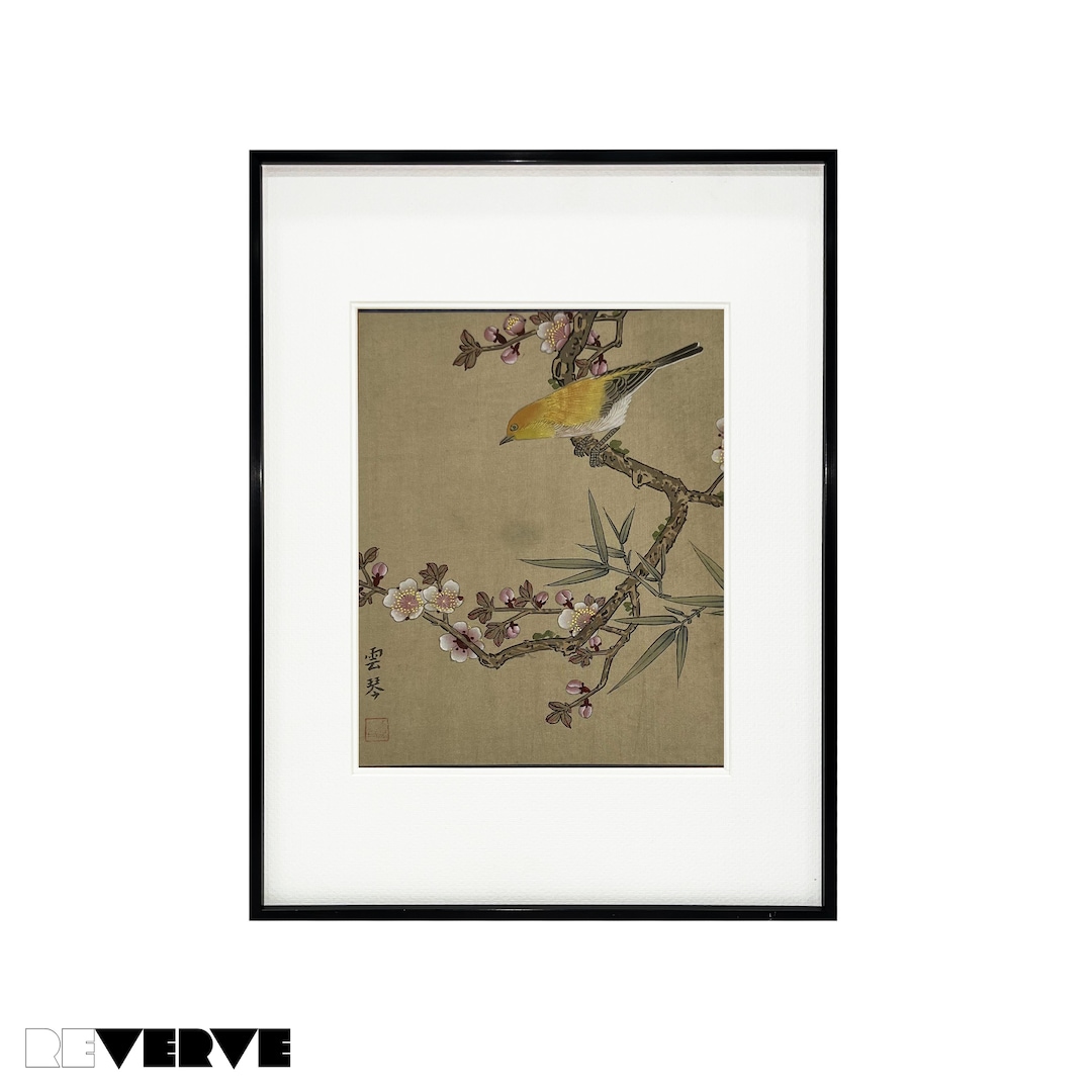 Asian Silk Painting Art Vintage Oriental Watercolor on Silk Etsy