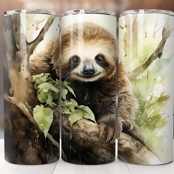 Sloth Tumbler Design Sloth Tumbler Wrap Cute Sloth Lover Digital Download Tumbler Sublimation Crafter Crafting Crafty Gift Present Animal
