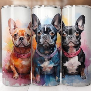 French Bulldog Tumbler Wrap, Dog Tumbler Wrap, French Bulldog Tumbler Design, Tumblr Designs Craft Art 20oz Skinny Straight Digital Download