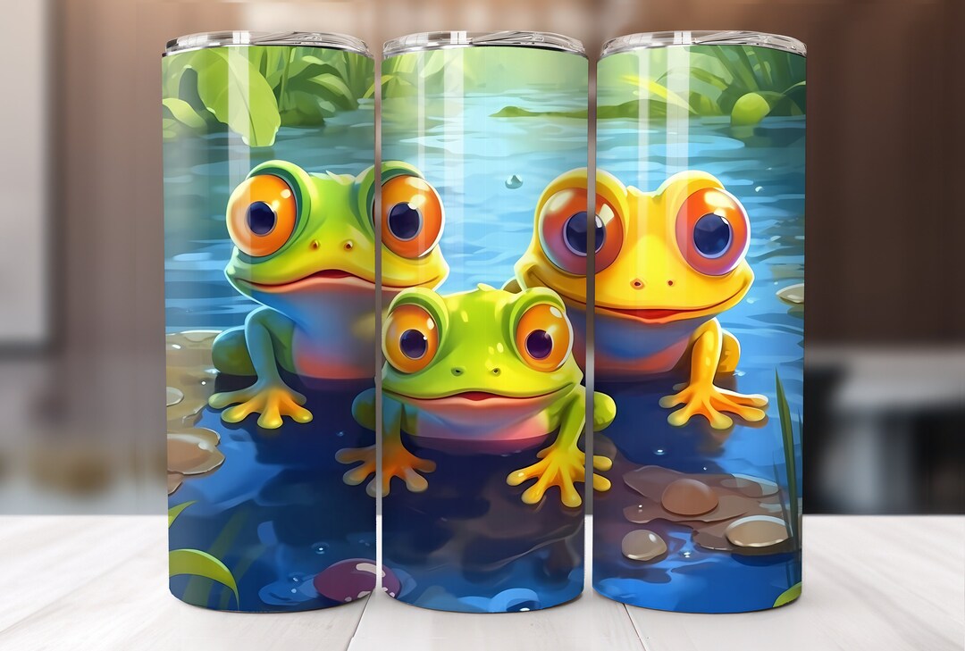Cute Frogs Tumbler Wrap, Frog Tumbler Wrap, 20oz Skinny Straight Frog ...