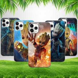 Étui pour iphone de téléphone portable plante mignonne bébé Groot 16 15 14 13 12 11 X Samsung S25 S24 S23 S22 S21 S20 GooglePixel 9 ProXL 8 Pro 7