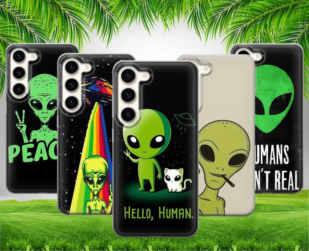 Funny Alien Phone Case Peace Aliens for Samsung Galaxy S26 Ultra S25 ...
