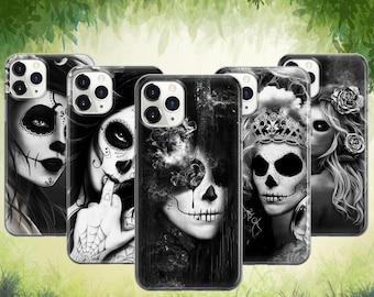 Funda de teléfono con calavera de azúcar para iPhone 17, ProMax, 16, E, 15, Pro, 14, 13, 12, Pixel 10, ProXL, 9A, 8, 7 y 6