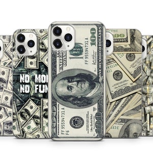 Custodia per telefono con banconote da un dollaro e denaro per iPhone 16, 15, 14, 13, 12, 11 X, Samsung S25, S24, S23, S22, S21, S20, Google Pixel 9 Pro, XL, 8 Pro, 7