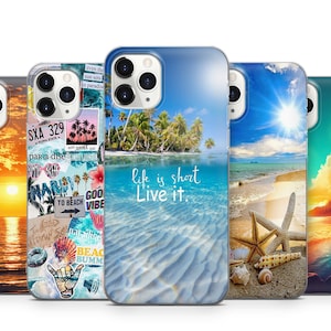 Sun Sommer Vibes Beach Ocean Handytasche für iPhone 16 15 14 13 12 11 X Samsung S25 S24 S23 S22 S21 S20 GooglePixel 9 ProXL 8 Pro 7