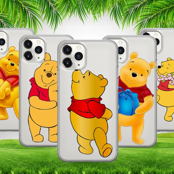 Pooh Friends Bear Transparent Phone Case Cover For iPhone 15 14 13 12 11 X Xs Samsung S24 S23 S22 S21 S20 GooglePixel Huawei Xiaomi Redmi