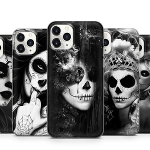 Muerta Calavera coque de téléphone crâne en sucre 16 15 14 13 12 11 X Samsung S25 S24 S23 S22 S21 S20 GooglePixel 9 ProXL 8 Pro 7
