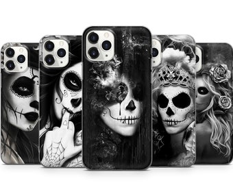 Muerta Calavera Sugar Skull Phone Case Cover für iPhone 15 14 13 12 11 X Xs Samsung S24 S23 S22 S21 S20 S10 GooglePixel Huawei Redmi