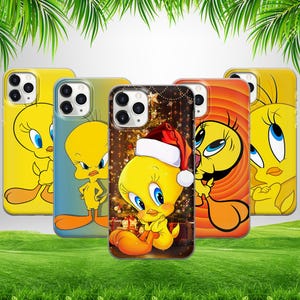 Capa de celular fofa de pássaro canário de Natal para iPhone 16 15 14 13 12 11 X Samsung S25 S24 S23 S22 S21 S20 GooglePixel 9 ProXL 8 Pro 7