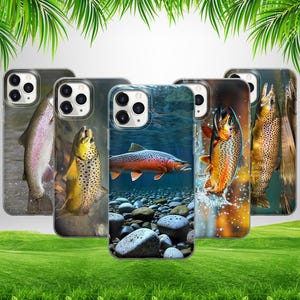 Angler Angeln Regenbogen Forelle Handytasche für iPhone 16 15 14 13 12 11 X Samsung S25 S24 S23 S22 S21 S20 Google Pixel 9 ProXL 8 Pro 7