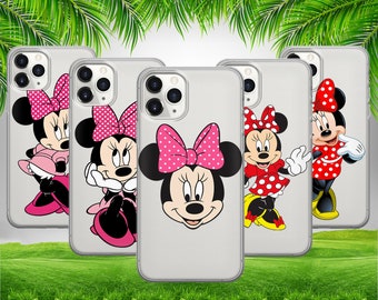 Minnie Mouse Phone Case Transparent Desney Phone Case For iPhone 16 15 14 13 12 11 X Samsung S25 S24 S23 S22 S21 S20 GooglePixel 9 ProXL 8