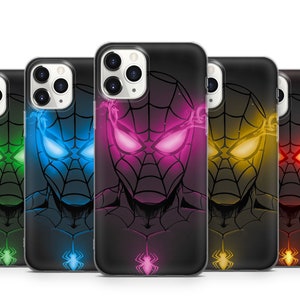 Spider Man Phone Case Spider Mask Cover For iPhone 16 15 14 13 12 11 X Samsung S25 S24 S23 S22 S21 S20 GooglePixel 9 ProXL 8 Pro 7