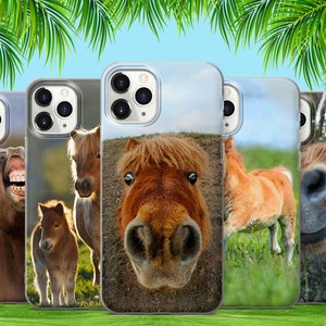 Lustige charmante Pony-Pferd-Telefon-Kasten-Abdeckung für iPhone 15 14 13 12 11 X Xs Xr Samsung S24 S23 S22 S21 S20 S10 Bild 1