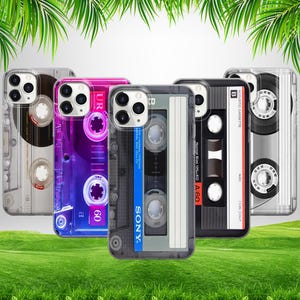 Retro Tonband Film Kassette Telefon Fall für iPhone 16 15 14 13 12 11 X Samsung S25 S24 S23 S22 S21 S20 Google Pixel 9 ProXL 8 Pro 7