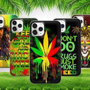 Cannabis Phone Case Rasta Smoke Plant For iPhone 17 ProMax 16 E 15 Pro 14 13 12 Pixel 10 ProXL 9A 8 7 6