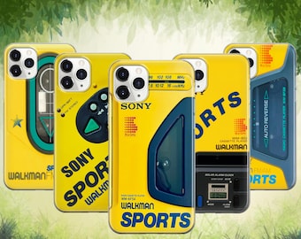 Vintage SONY WM-F5 Sports Walkman, Yellow Cassette Player W/ Belt