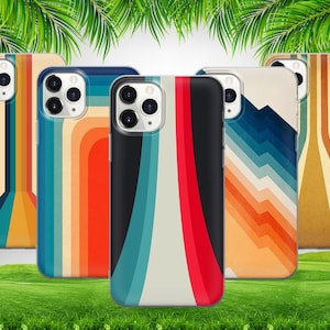 Vintage Retro Banner Streifen Telefon Fall für iPhone 16 15 14 13 12 11 X Samsung S25 S24 S23 S22 S21 S20 Google Pixel 9 ProXL 8 Pro 7