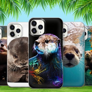 Water Animal Cute Otter Phone Case For iPhone 16 15 14 13 12 11 X Samsung S25 S24 S23 S22 S21 S20 GooglePixel 9 ProXL 8 Pro 7