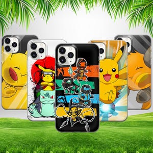 Pika Anime Handyhülle Poke Cartoon Handyhülle für iPhone 16 15 14 13 12 11 X Samsung S25 S24 S23 S22 S21 S20 GooglePixel 9 ProXL 8 Pro 7