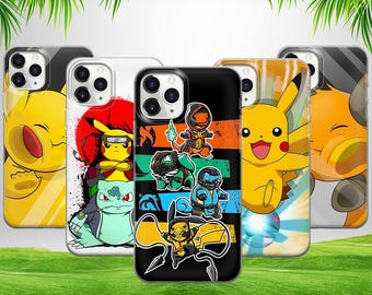Pika Anime Phone Case Poke Cartoon Case For iPhone 16 15 14 13 12 11 X Samsung S25 S24 S23 S22 S21 S20 GooglePixel 9 ProXL 8 Pro 7