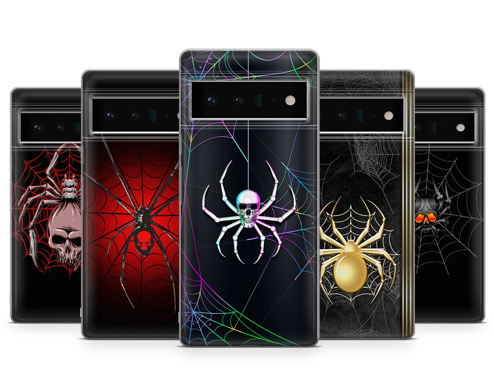 Spider Web Phone Case Skull for iPhone 17 Promax 16 E 15 Pro 14 13