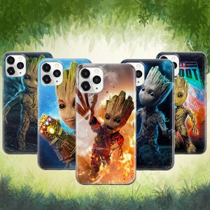 Funda para teléfono Baby Groot con diseño de árbol vivo para iPhone 17, ProMax, 16, E, 15, Pro, 14, 13, 12, Pixel 10, ProXL, 9A, 8, 7 y 6