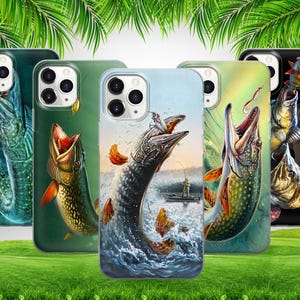 Wassersport Hecht Angeln Handytasche für iPhone 16 15 14 13 12 11 X Samsung S25 S24 S23 S22 S21 S20 GooglePixel 9 ProXL 8 Pro 7