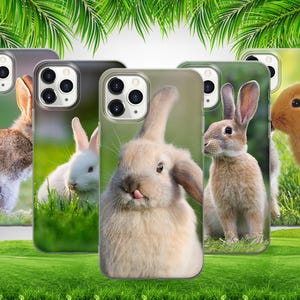 Natur niedlichen Hase Kaninchen Handytasche für iPhone 16 15 14 13 12 11 X Samsung S25 S24 S23 S22 S21 S20 GooglePixel 9 ProXL 8 Pro 7