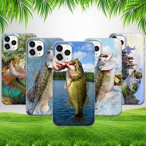 Angeln großen Mund Bass-Telefon-Fall für iPhone 16 15 14 13 12 11 X Samsung S25 S24 S23 S22 S21 S20 GooglePixel 9 ProXL 8 Pro 7
