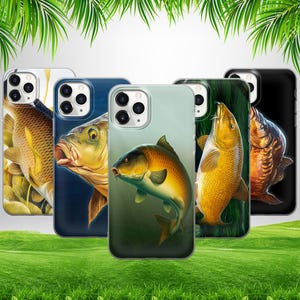 Angeln Sport Riesen Karpfen Handytasche für iPhone 16 15 14 13 12 11 X Samsung S25 S24 S23 S22 S21 S20 Google Pixel 9 ProXL 8 Pro 7