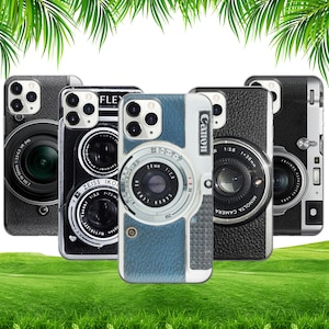 Étui pour iphone de téléphone vintage rétro ancien appareil photo 16 15 14 13 12 11 X Samsung S25 S24 S23 S22 S21 S20 GooglePixel 9 ProXL 8 Pro 7