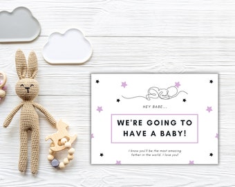 Printable Baby Announcement Card, Editable Card, Gender Neutral Birth Announcement, Customizable New Baby Card