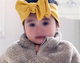 Baby headbands, newborn headbands, waffle oversized bow headbands, baby bow headbands, baby girl bow headbands, newborn gifts