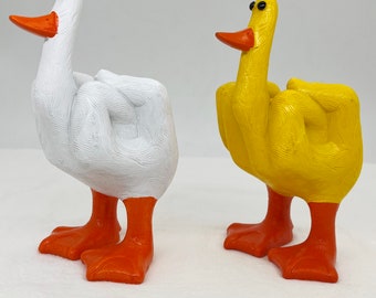 Middle Finger Statue Duck You Resin Statue Meme Decoration Funny Middle Finger Goose Sculpture Creative Home Statue