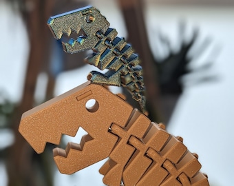 Flexible Dinosaur - Various sizes and colors (also as keychain) Fidget Gift Animal flexi T-Rex Rexi Toy