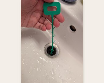 Drain cleaner for hair removal, drain wand with barbs for shower, sink and bathtub, 3D printed, 3 lengths